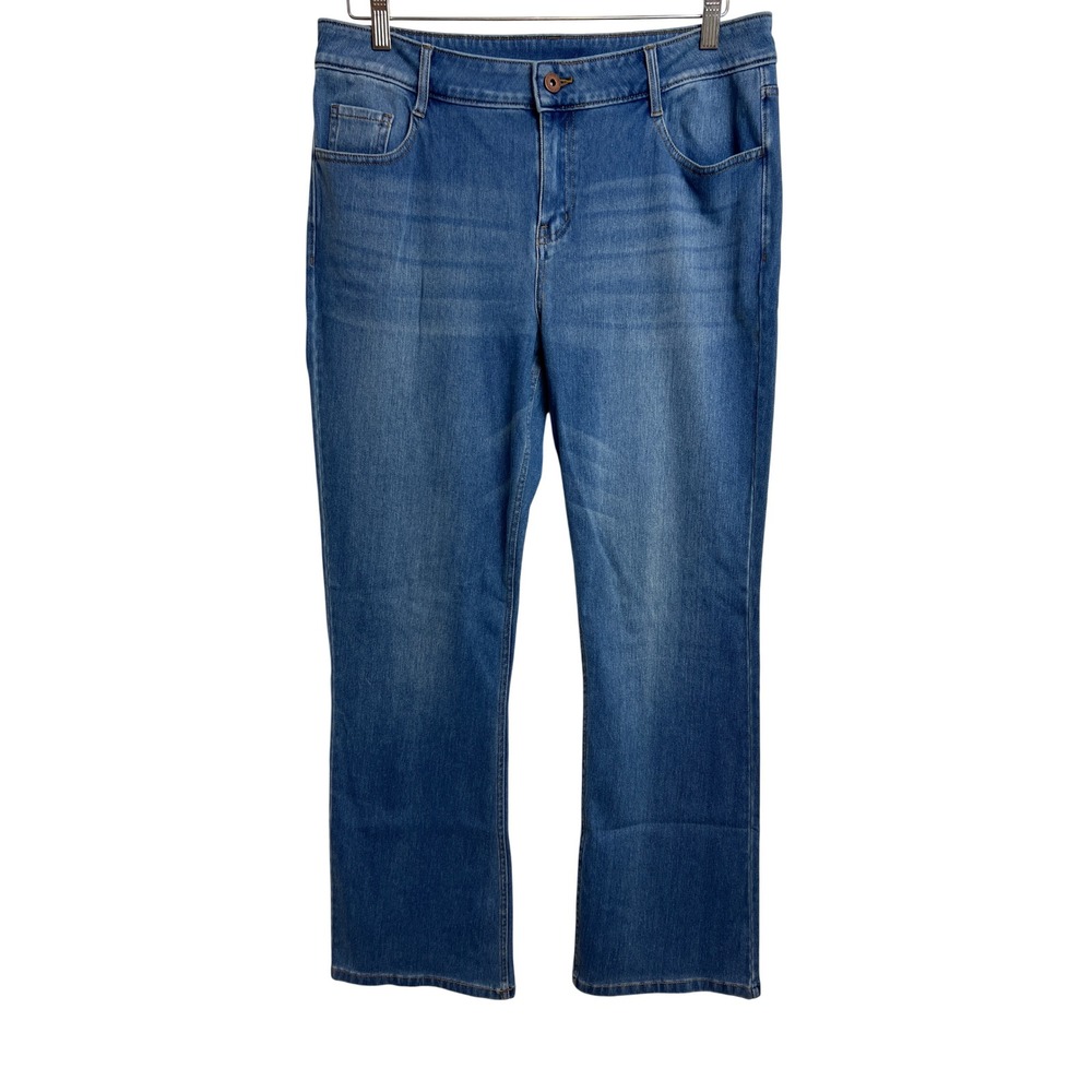 Halara Jeans Women Large Blue Straight Leg High Rise Stretch Denim Casual A70